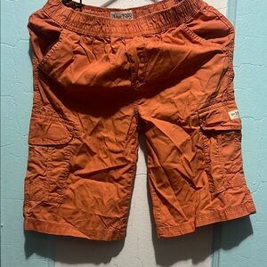 Men's Orange Cargo Shorts